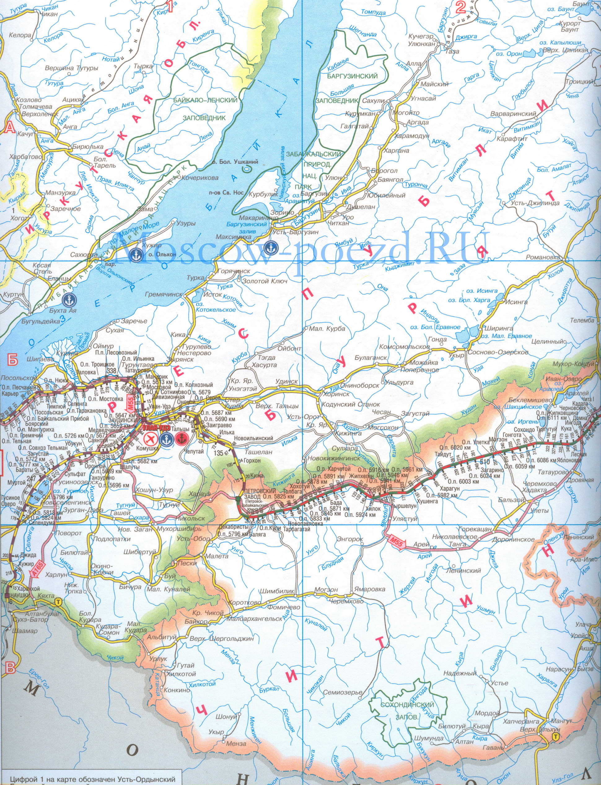 Карта дорог забайкальского края с населенными пунктами подробная автомобильных